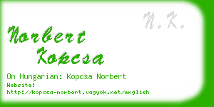 norbert kopcsa business card